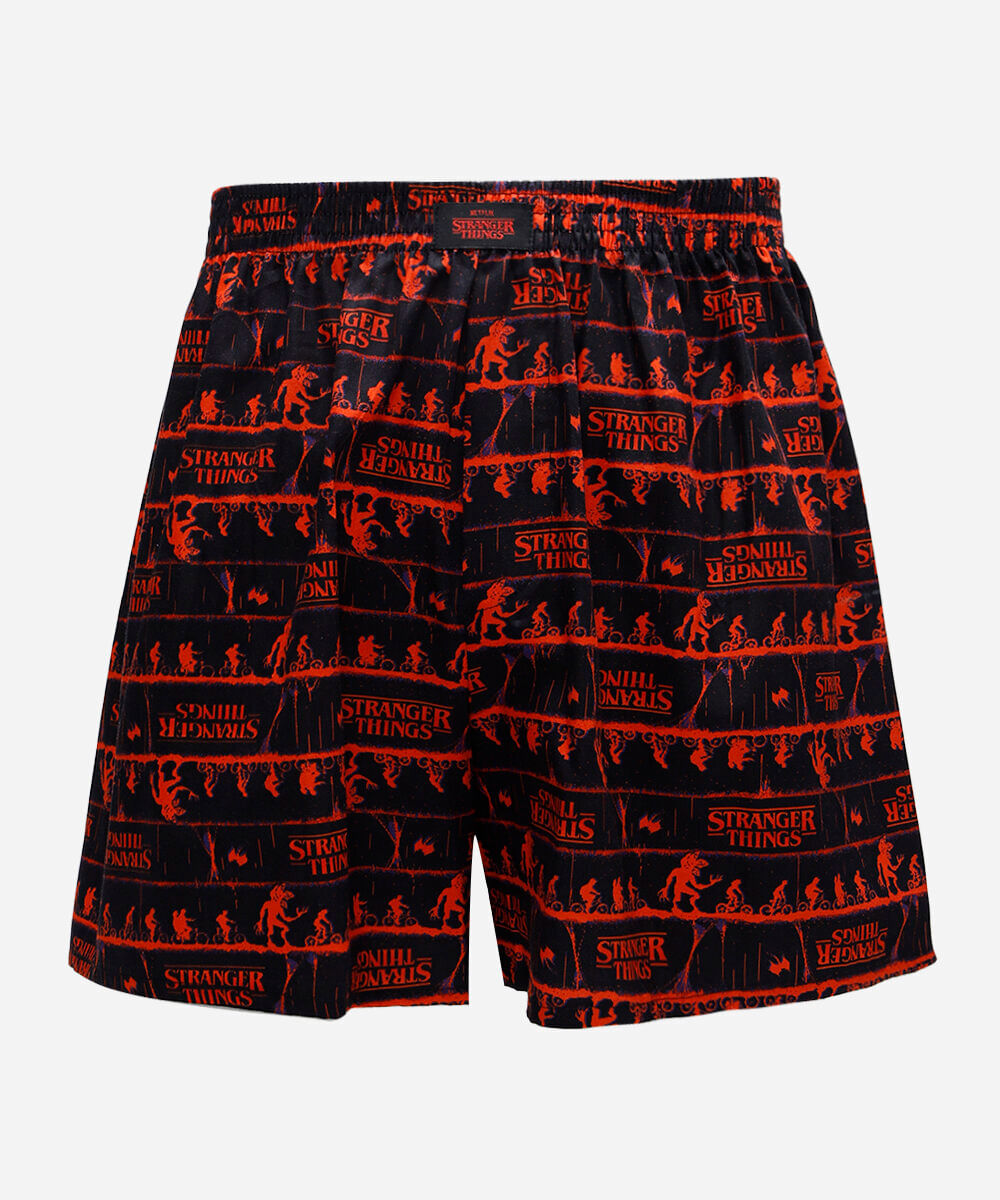 samba canção masculina em algodão stranger things colorido