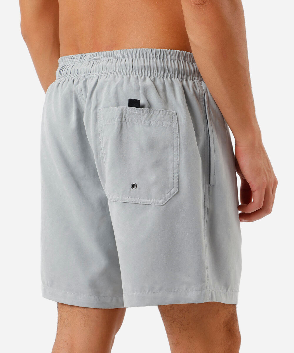 bermuda masculina em suede com bolsos elástico e cordão cinza
