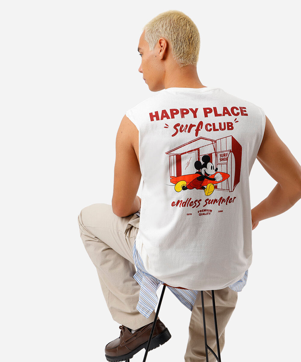 regata machão relaxed fit em algodão do Mickey off white