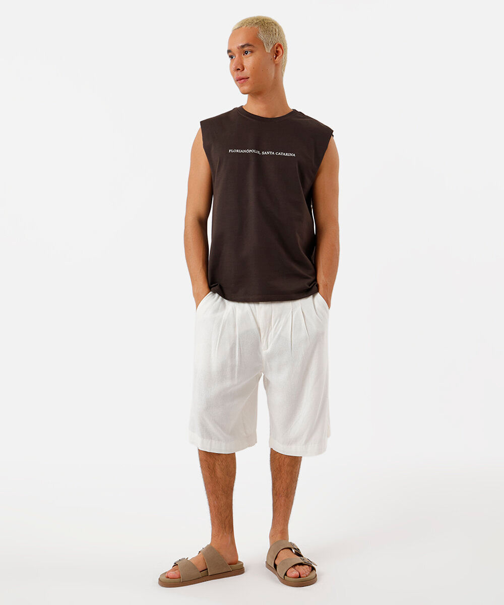 regata machão masculina estampada marrom