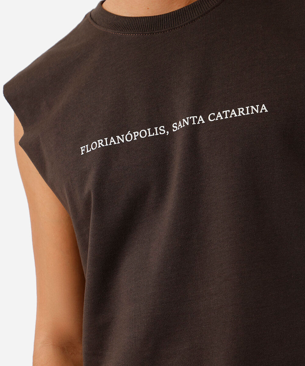 regata machão masculina estampada marrom