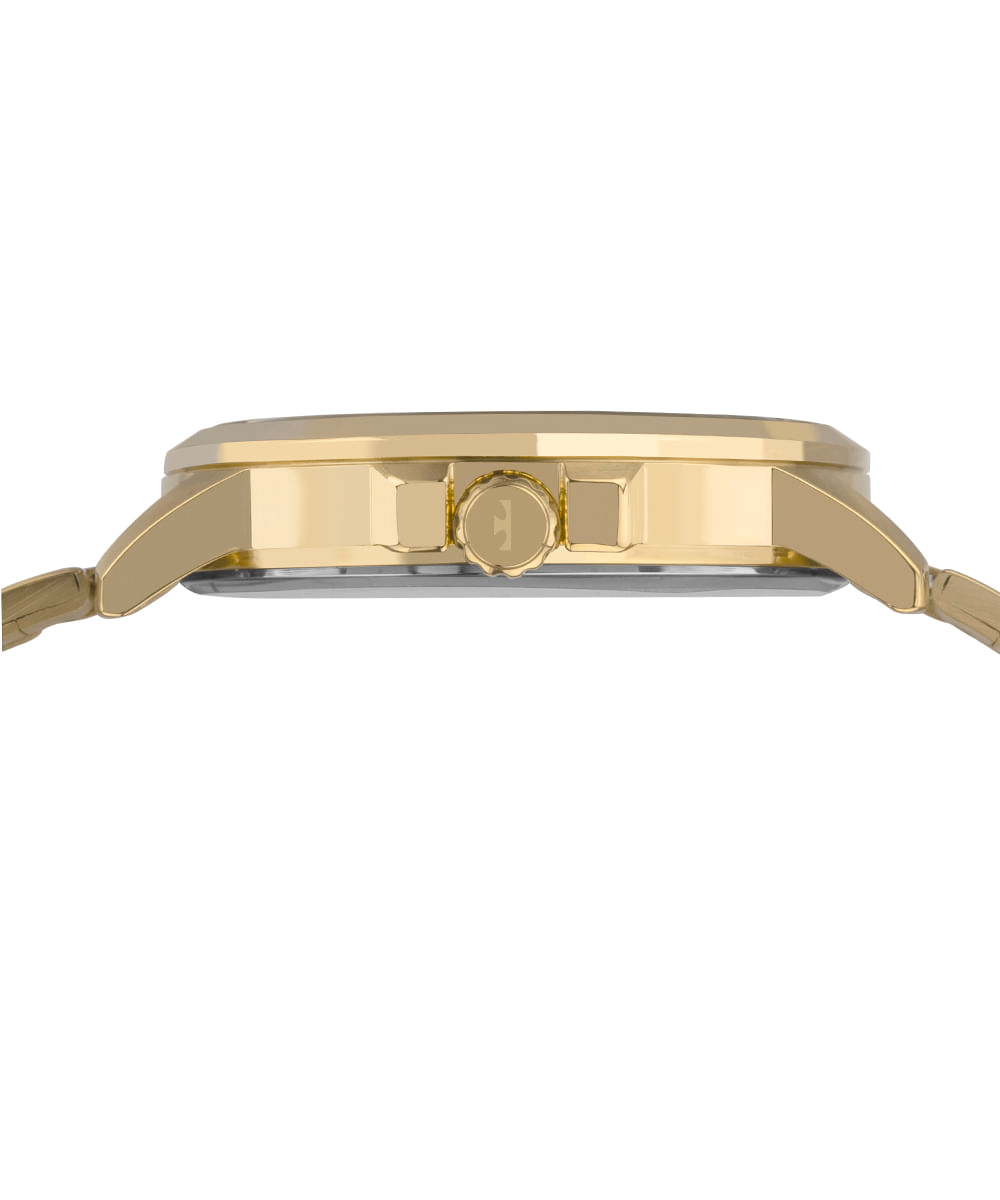 relógio masculino technos analógico calendário 2115uco 1p dourado