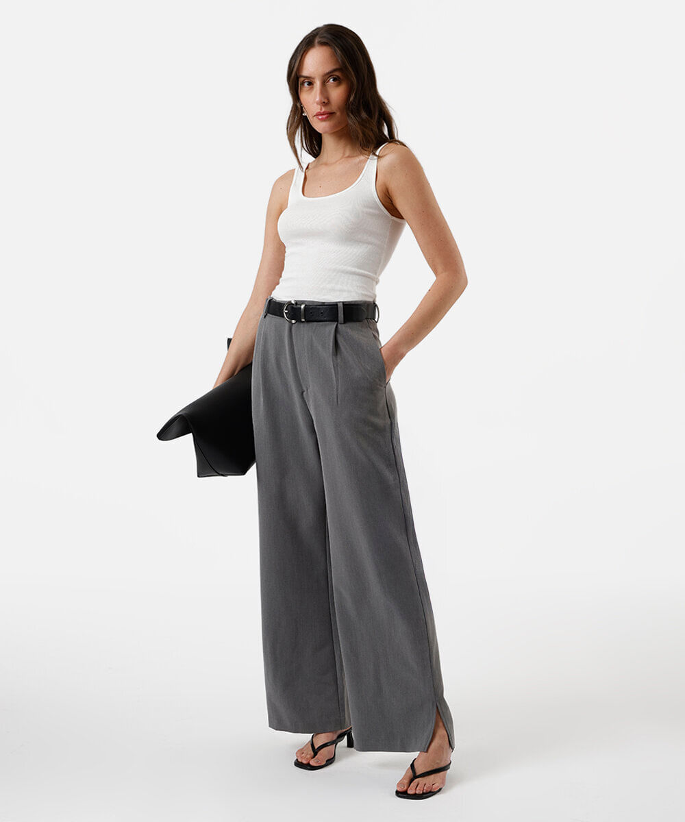 regata básica feminina de algodão decote quadrado off white