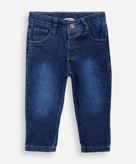 calça slim infantil jeans azul