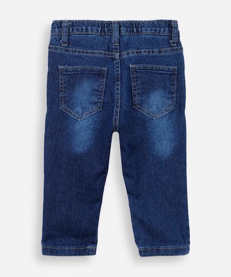calça slim infantil jeans azul