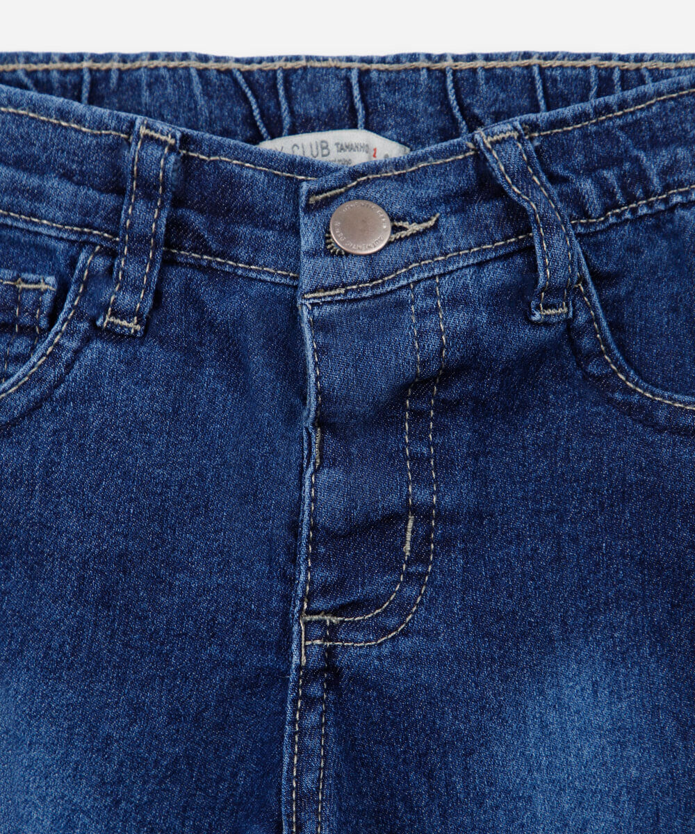calça slim infantil jeans azul