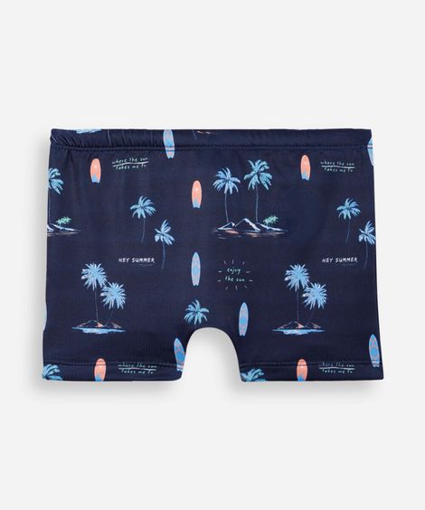 sunga boxer infantil estampada azul