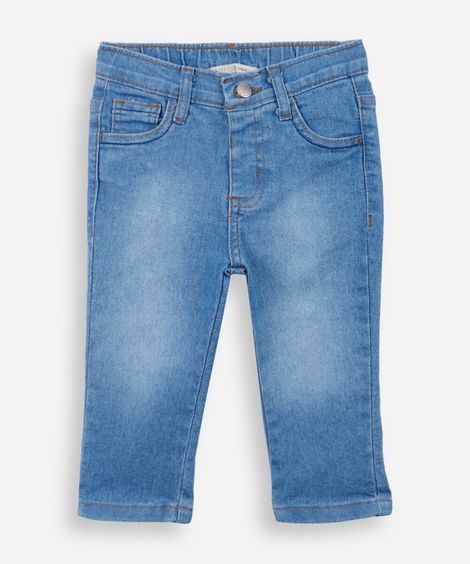 calça slim infantil jeans azul