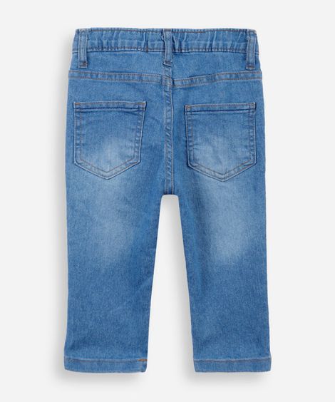 calça slim infantil jeans azul