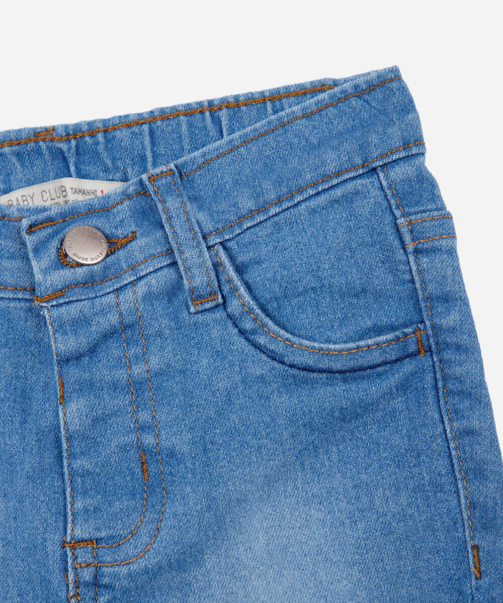 calça slim infantil jeans azul