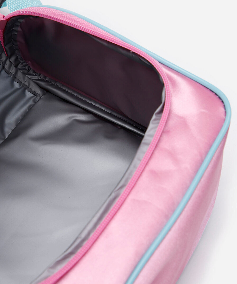 lancheira infantil de paetê rosa