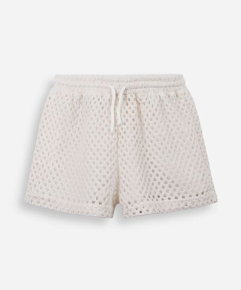 short de tricot juvenil bege