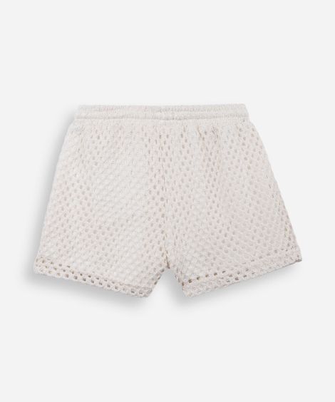 short de tricot juvenil bege