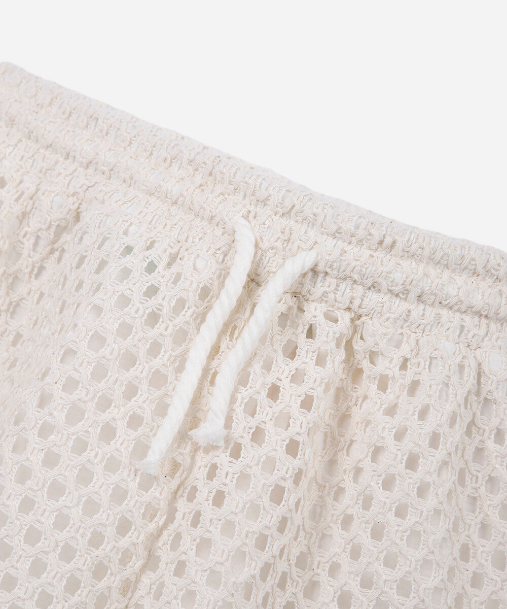 short de tricot juvenil bege