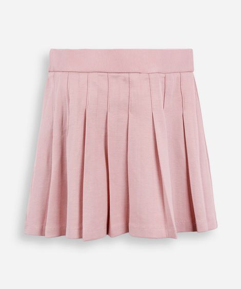 saia curta plissada infantil rosa