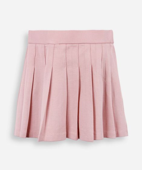 saia curta plissada infantil rosa