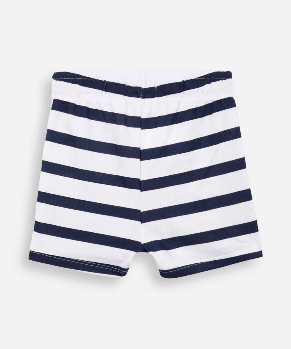 kit de 2 bermudas infantis de algodão azul