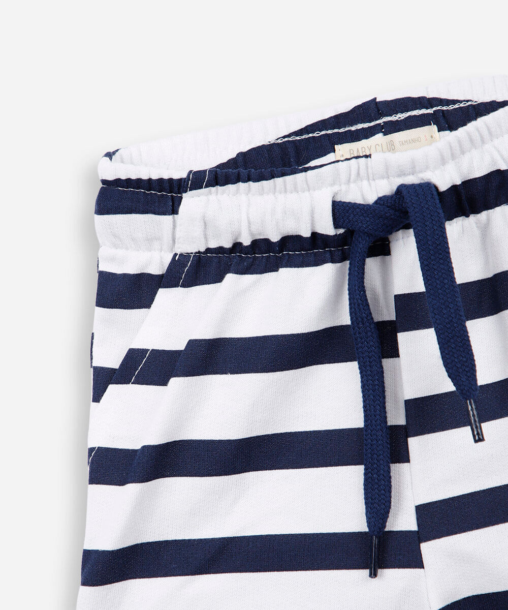 kit de 2 bermudas infantis de algodão azul