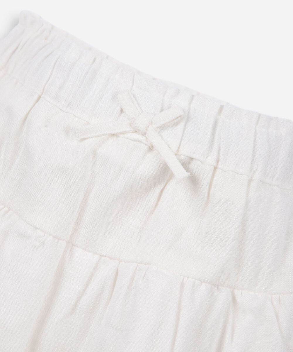 shorts saia infantil em viscolinho off white