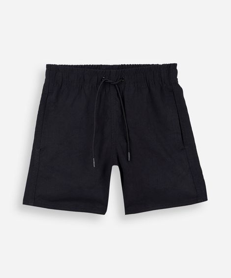 bermuda infantil com elástico e cordão preto