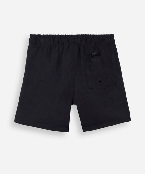 bermuda infantil com elástico e cordão preto