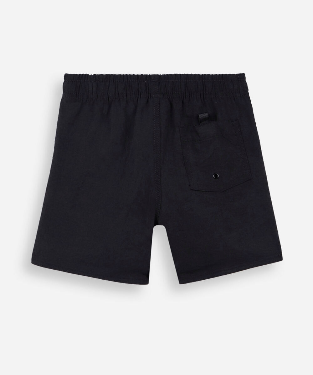 bermuda infantil com elástico e cordão preto