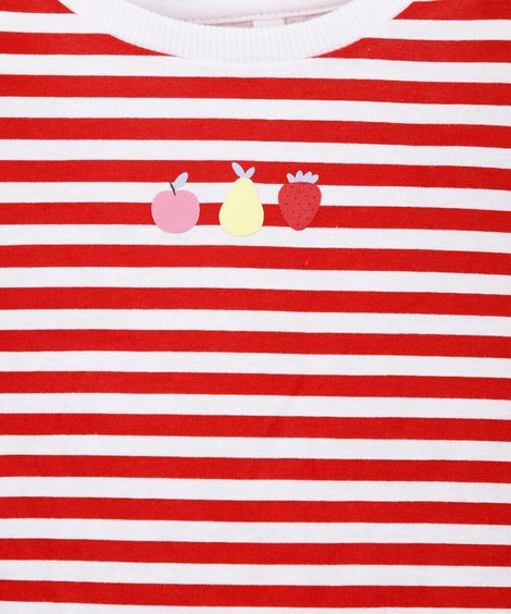 conjunto infantil de algodão listrado vermelho