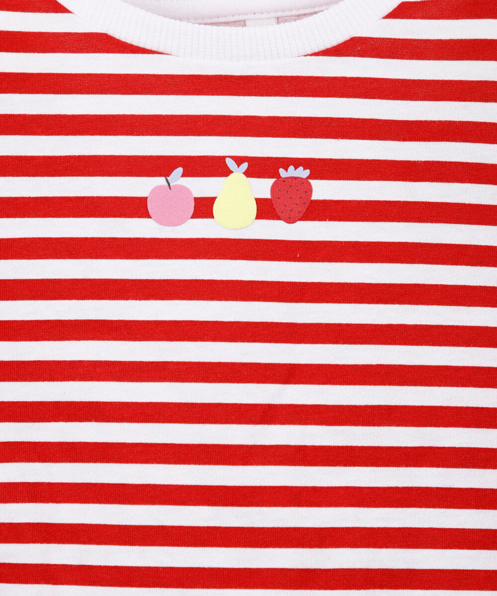 conjunto infantil de algodão listrado vermelho