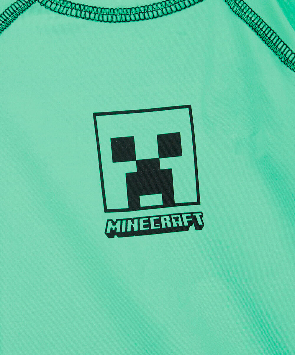 camiseta infantil manga longa com proteção uv minecraft verde