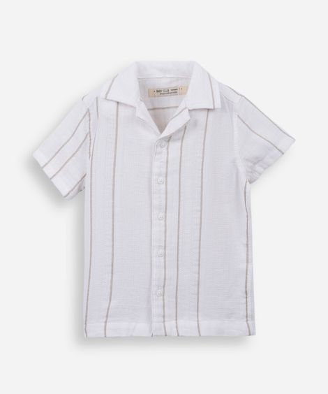 camisa infantil de algodão manga curta branco