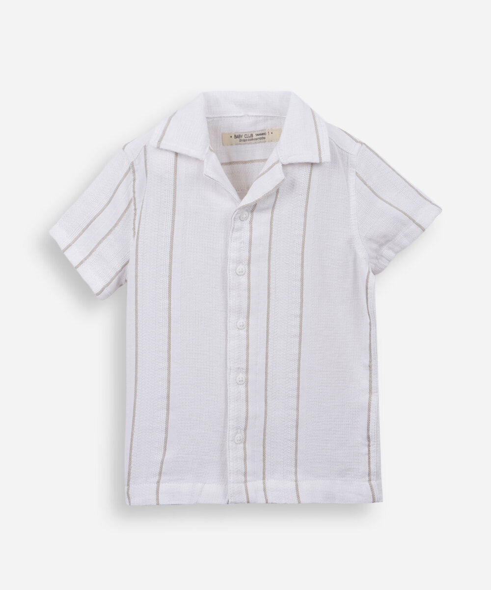 camisa infantil de algodão manga curta branco