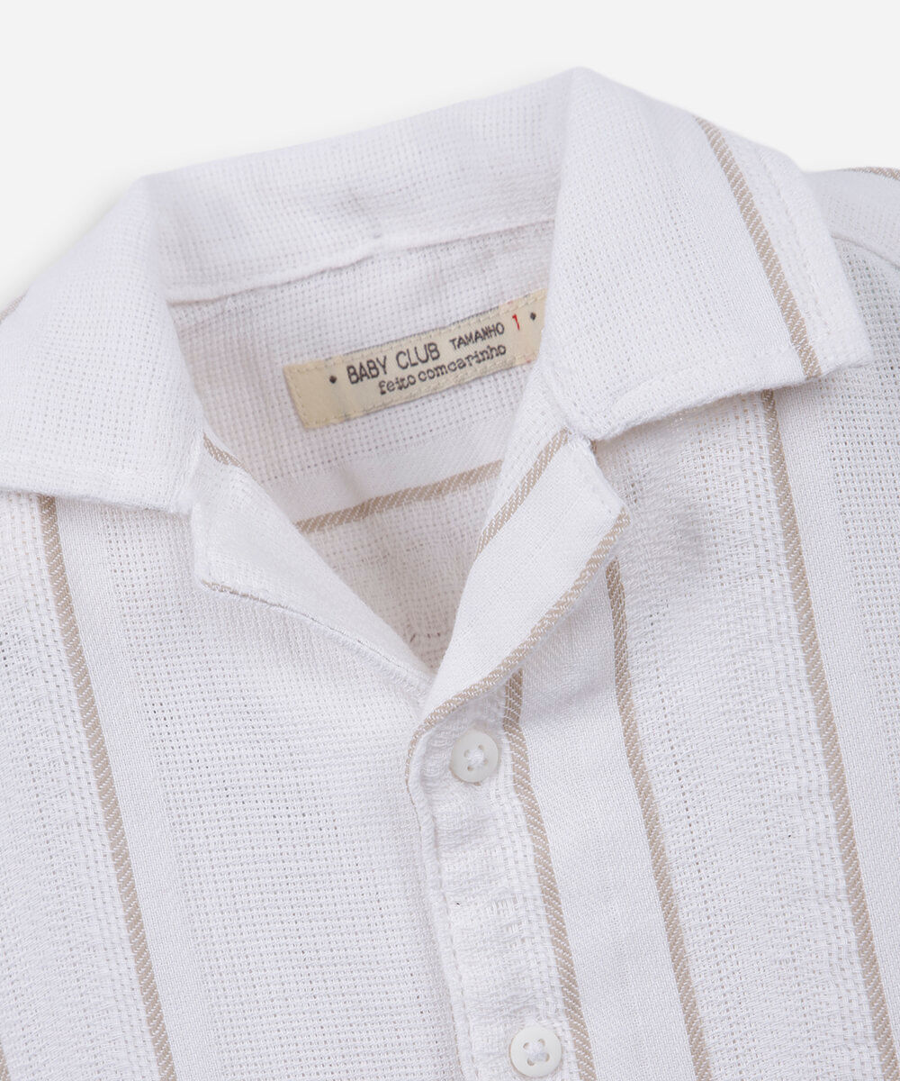 camisa infantil de algodão manga curta branco