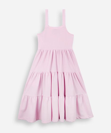 vestido infantil texturizado com laço rosa