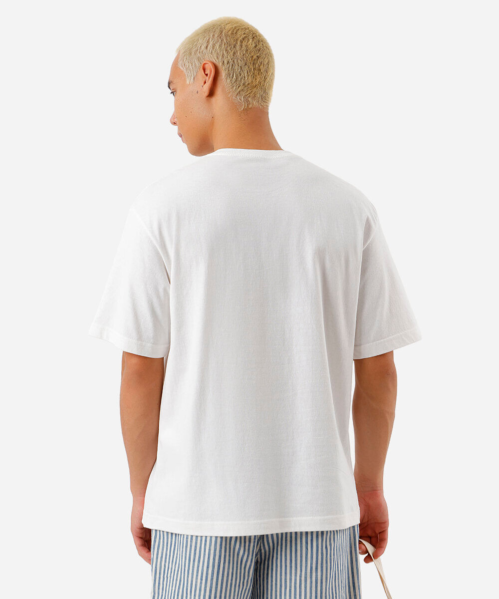 camiseta masculina de algodão mickey brasil off white