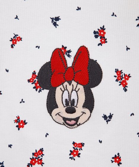 blusa infantil em ribana minnie off white