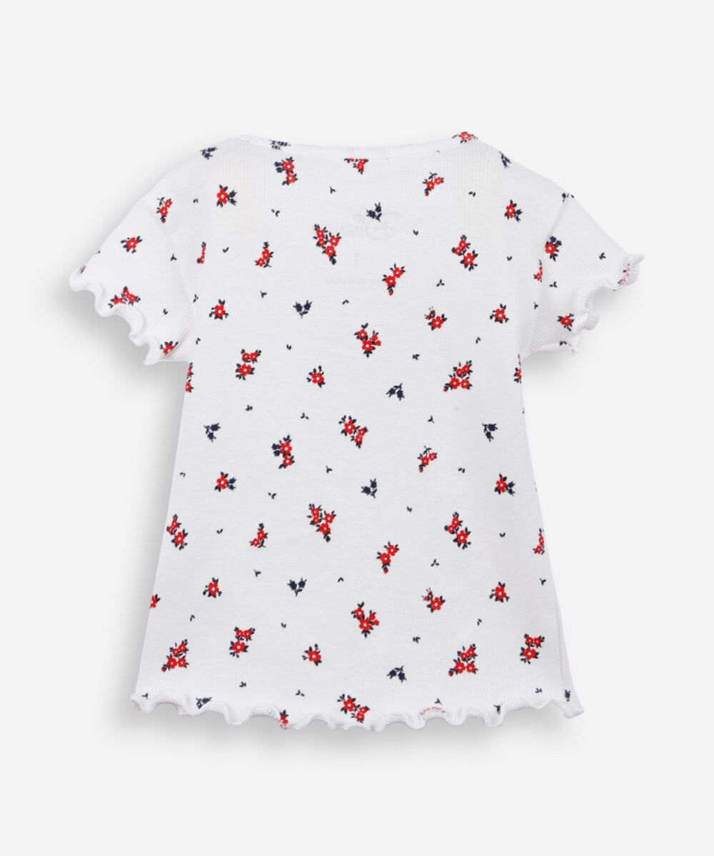 blusa infantil em ribana minnie off white