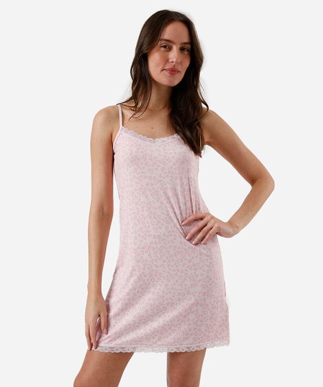 camisola alça fina feminina animal print rosa