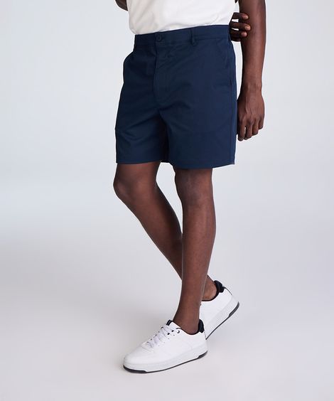 short reto masculino de alfaiataria com bolsos azul