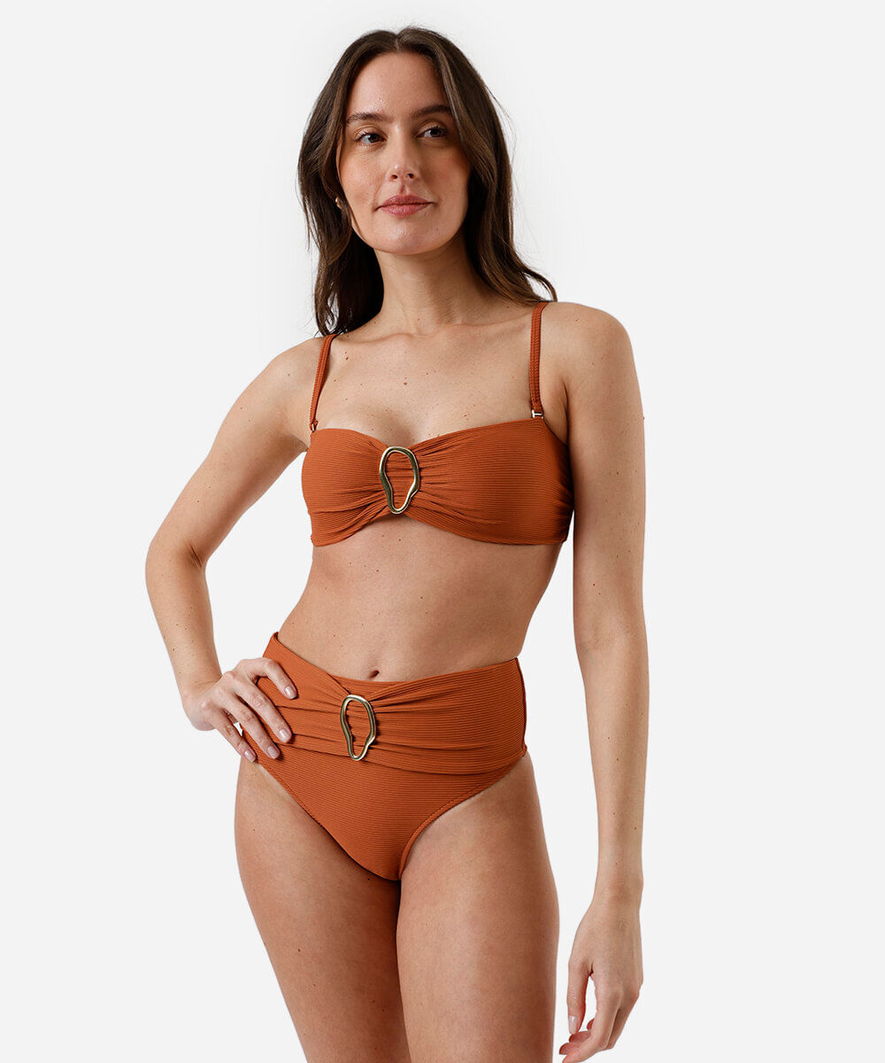 biquíni top meia taça feminino  marrom