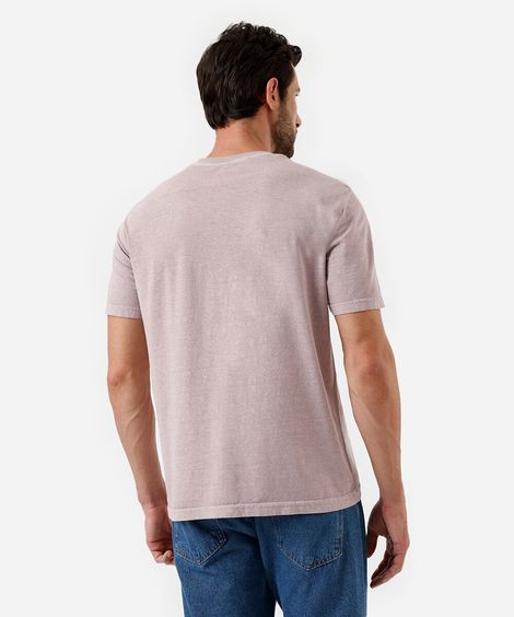 camiseta masculina de algodão estampada rosa
