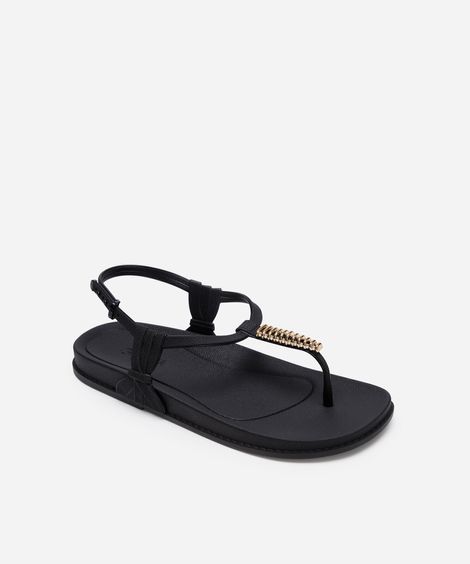 rasteirinha grendha texturizada preta