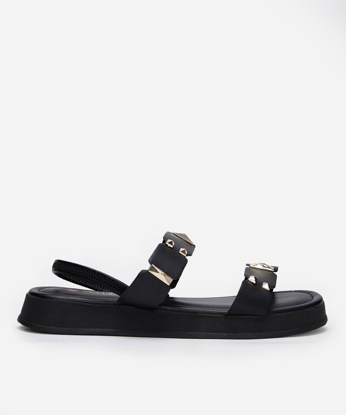rasteirinha flatform com tachas via uno preta