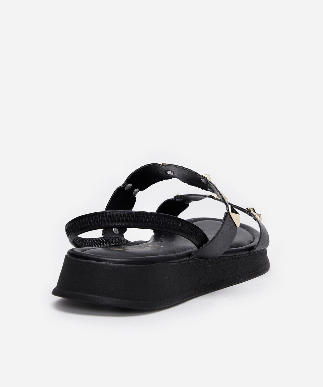 rasteirinha flatform com tachas via uno preta