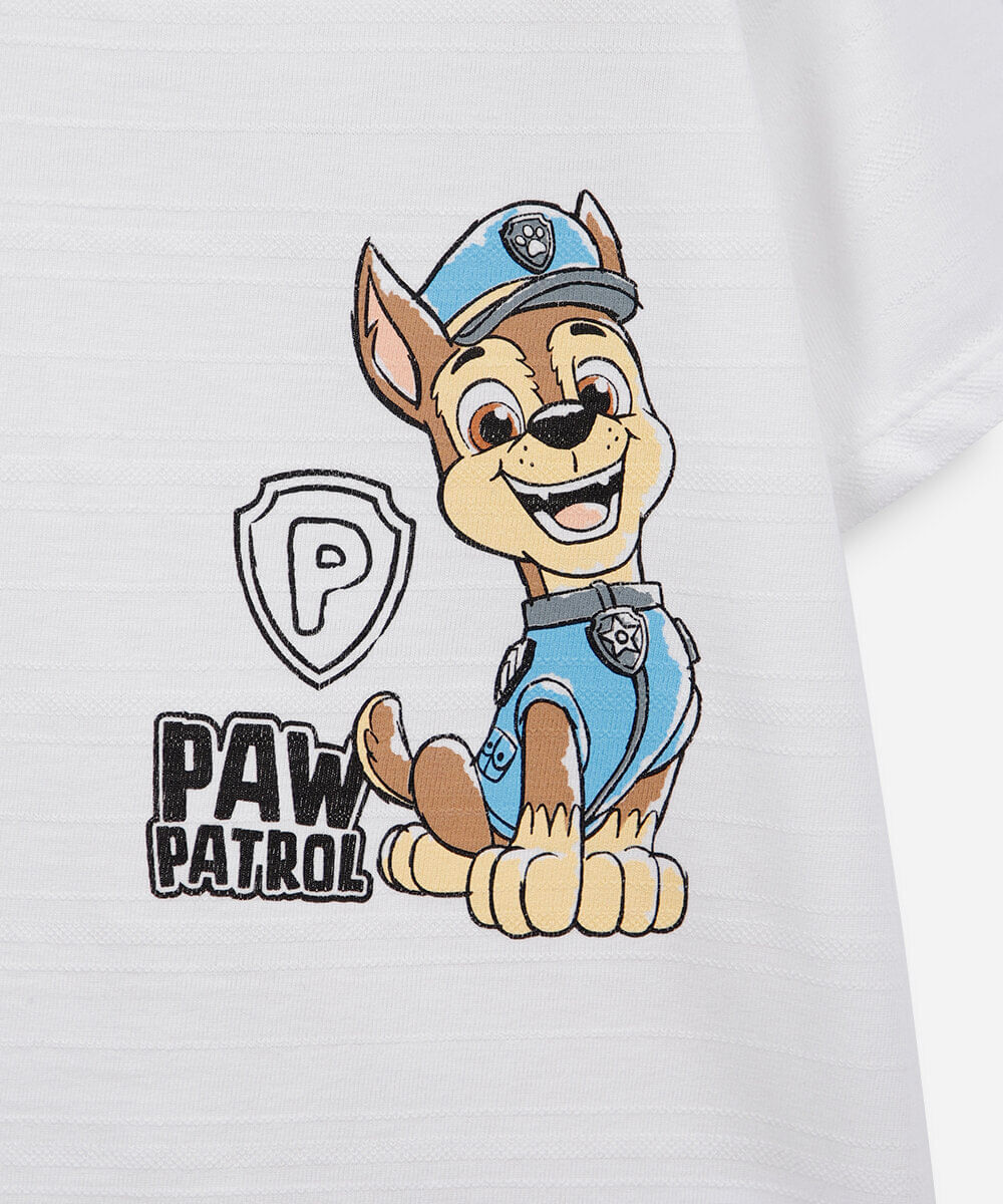 camiseta infantil patrulha canina off white