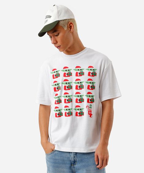 camiseta relaxed masculina manga curta star wars off white