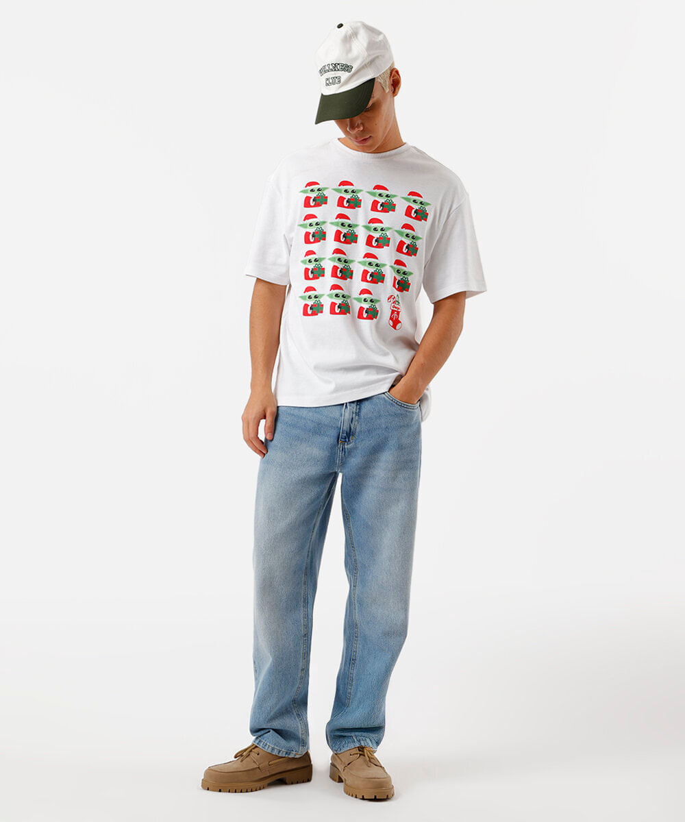 camiseta relaxed masculina manga curta star wars off white