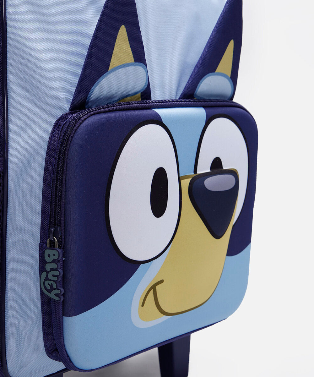 mochila infantil de rodinha bluey azul