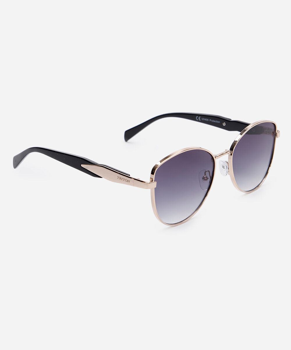 óculos de sol oval triton  dourado