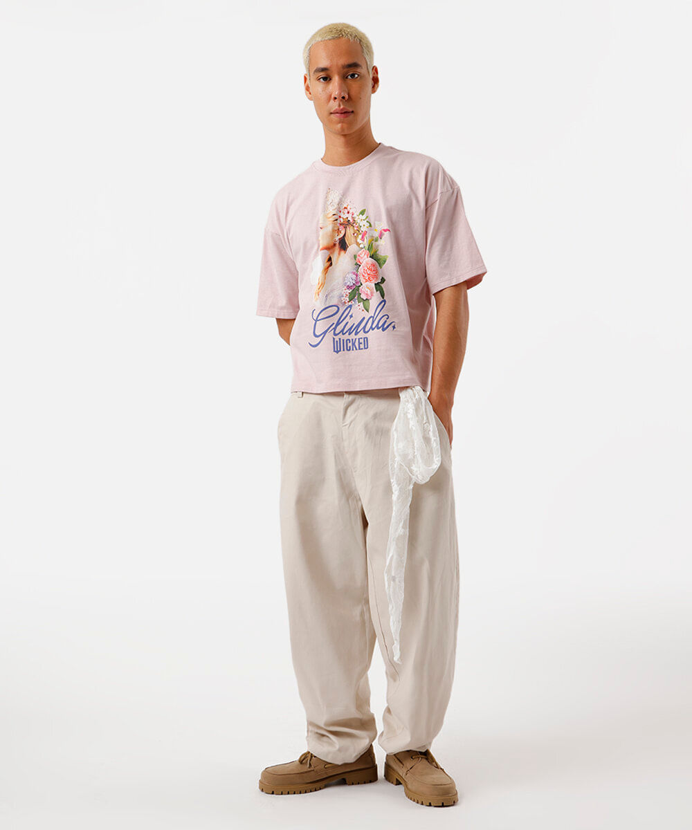 camiseta masculina manga curta glinda rosa