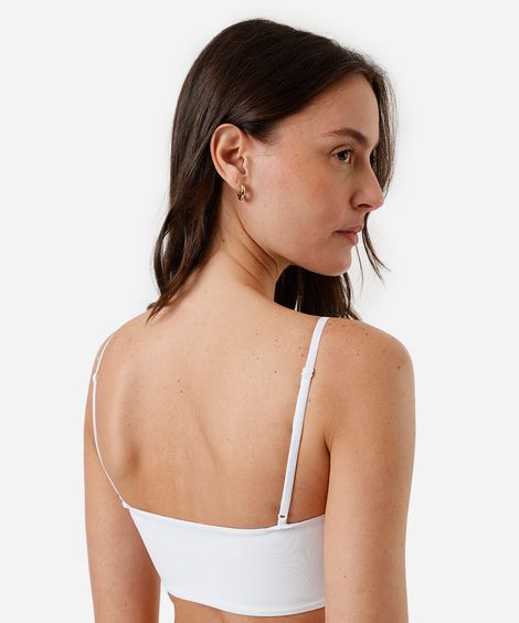 sutiã faixa feminino com bojo removível off white